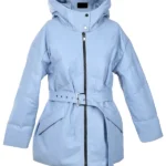 Sophia Frost Belted Leather Puffer Coat