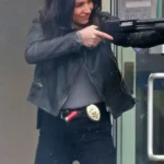 Supergirl Floriana Lima Leather Black Jacket front