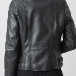 Toni Slim Fit Leather Biker Jacket back