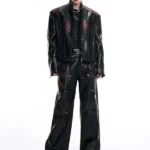 Two-Tone Genuine Blak Leather Jacket