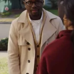 Unexpected Christmas Lil Rel Howery Beige Coat front
