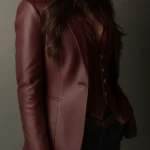 Vintage Burgundy Leather Blazer