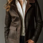 Vintage Distressed Brown Eco Jacket With Corduroy Collar