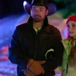 Warren Christie A Royal Montana Christmas Brown Leather Jacket