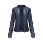 Womens Blue Leather Jacket