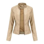 Womens Khaki Leather Jacket