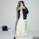 Womens Shearling Black Leather Bomber Jacket