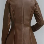 Women's Stand Collar Vintage Faux Leather Jacket Back