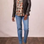 Womens Threlkeld Brown Leather Jacket front