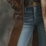 Women's Vintage Contrast Zipper Faux Leather Jacket