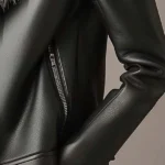 Women's Vintage Fur Collar And Lined Zipper Leather Jacket