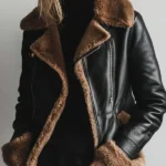Women's Vintage Fur Collar Faux Leather Jacket