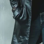 Women's Vintage Fur Collar Zipper Mid-Length Leather Coat