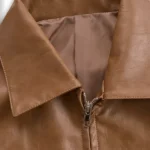 Women's Vintage Lapel Zipper Faux Leather Jacket