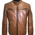 Zach Padded Biker Leather Jacket