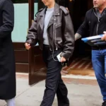 Zendaya Oversized Brown Leather Jacket front