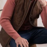 front Mens Grike Leather Gilet