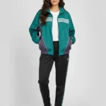 Adidas Womens Windbreaker Green Jacket