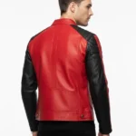 Cafe Racer Red and Black Jacket Back