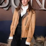 Diana Silvers The Abandons Brown Leather Jacket