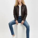 Ivy Dark Brown Faux Leather Jacket