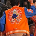 Knicks Timothee Chalamet Orange And Blue Varsity Jacket