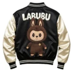LABUBU Black and Cream Satin Bomber Jacket Back