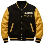 LABUBU Black and Yellow Satin Bomber Jacket