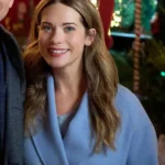 Lyndsy Fonseca Single on the 25th Blue Wool Coat