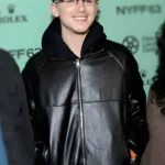 Marty Supreme Premiere Timothee Chalamet Black Leather Jacket