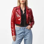 Maybelline Elle Quist Red Leather Jacket