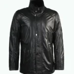 Mens Black Lambskin and Sheepskin Jacket