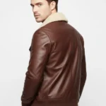 Mens Brown Bomber Leather Jacket