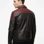 Mens Distressed Black Leather Jacket Back