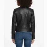 Mikel Leather Racer Jacket Back