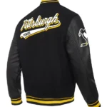 NHL Pittsburgh Black Penguins Varsity Jacket Back