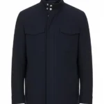 Navy Blue Moleskin Padded Coat