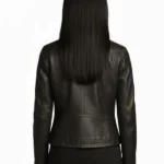 Presley Oversized Leather Racer Jacket Back