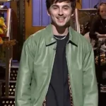 Saturday Night Live Timothée Chalamet Green Leather Jacket