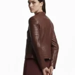 Scarlett Leather Vintage Quilted Jacket Back