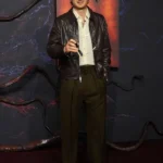 Stranger Things Premiere Steve Harrington Brown Leather Jacket