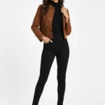 Studded Cropped Suede Jacket