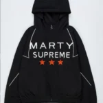 Timothee Chalamet Marty Supreme Black Hoodie Jacket