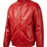 Timothee Chalamet Marty Supreme Premiere Event 2025 Red Leather Jacket