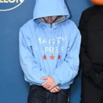 Timothee Chalamet Marty Supreme Sky Blue Hooded Jacket
