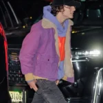 Timothee Chalamet SNL After Party Purple Jacket
