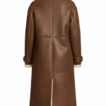 Women Shearling Brown Levi Leather Coat Back