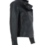 Womens Black Leather Biker Jacket