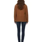 Womens Brown Suede Leather Jacket Back