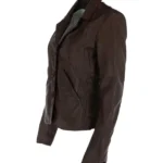 Womens Leather Blazer Brown Jacket